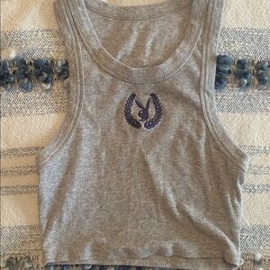 Play boy bunny ribbed grey tank.